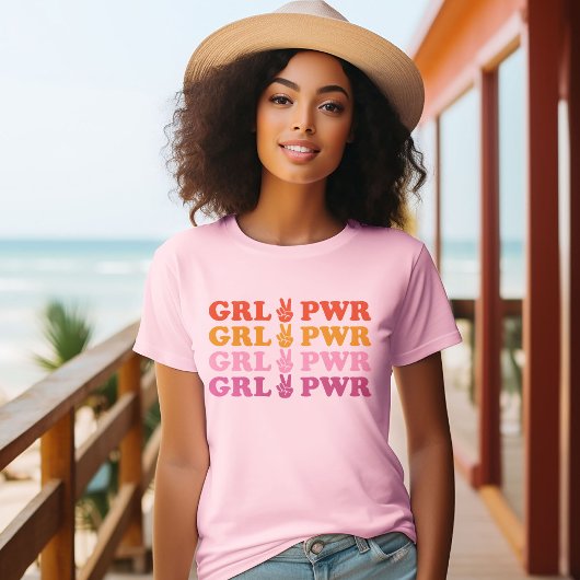 Cute Girl Power Peace Sign T-shirt