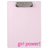 Cute Girl Power Soft Baby Pink Clipboard  Klembord (Voorkant)