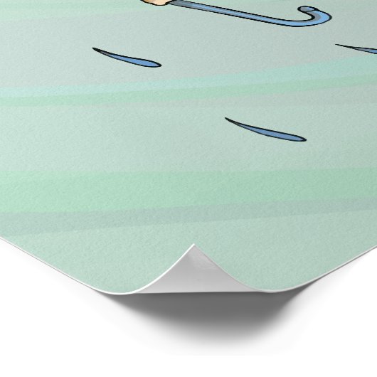 Cute Girl Rainy Windy Day Graphic Poster (Hoek)