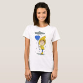 Cute Girl Rainy Windy Day Graphic T-shirt (Voorkant volledig)