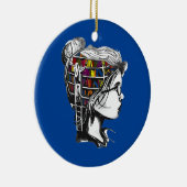 Cute Girl Reading Book Lover Keramisch Ornament (Rechts)