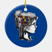 Cute Girl Reading Book Lover Keramisch Ornament (Achterkant)