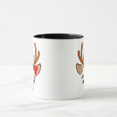 Cute Girl Reindeer Face Coffee Mok (Midden)