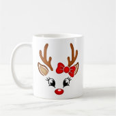 Cute Girl Reindeer Face Koffiemok (Links)