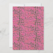 Cute girl reptile party-uitnodiging kaart (Achterkant)