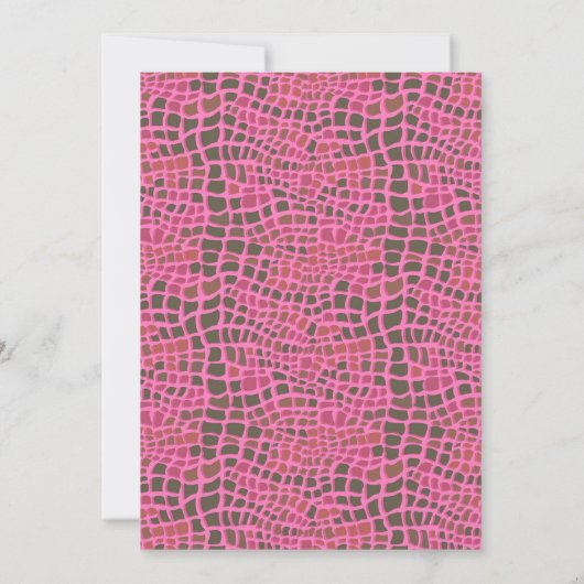 Cute girl reptile party-uitnodiging kaart (Achterkant)