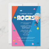 Cute Girl Rock tijdens de Birthday Invitation Kaart (Voorkant)