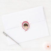 Cute Girl Ronde Sticker (Envelop)