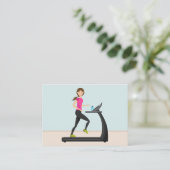 Cute Girl Running Illustration Personal Trainer Visitekaartje (Staand voorkant)