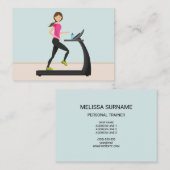 Cute Girl Running Illustration Personal Trainer Visitekaartje (Voorkant / Achterkant)