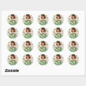  Cute Girl Shamrock St Patrick's Day Kaart Ronde Sticker (Vel)