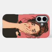 Cute Girl Shock Expression Cartoon Phone Case (Achterkant (horizontaal))