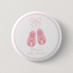 Cute Girl Shoes Ballerina Baby shower Favors Ronde Button 5,7 Cm