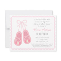 Cute Girl Shoes Ballerina Baby Shower Invitations