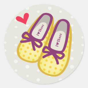 Cute Girl Shoes Ronde Sticker