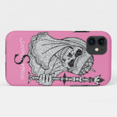 CUTE GIRL SKULL CROWN PINK Hoesje-Mate iPhone CASE (Achterkant (horizontaal))