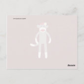 Cute Girl Sock Monkey op rood Briefkaart (Achterkant)