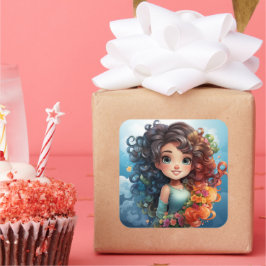 Cute girl sticker