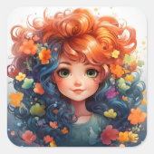 Cute girl sticker (Voorkant)