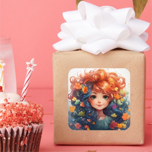 Cute girl sticker (Feest)