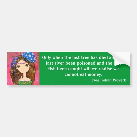 Cute Girl - The Forest Guardian Bumpersticker (Voorkant)