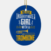 Cute Girl Trombone Player Funny Trombone Gift Keramisch Ornament (Rechts)