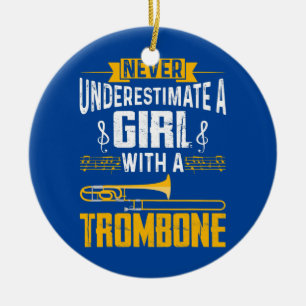 Cute Girl Trombone Player Funny Trombone Gift Keramisch Ornament