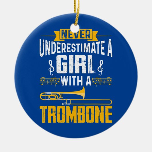 Cute Girl Trombone Player Funny Trombone Gift Keramisch Ornament (Voorkant)