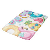 Cute Girl Tropical Beach Flamingo Badmat (Gekanteld)