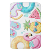 Cute Girl Tropical Beach Flamingo Badmat (Voorkant Verticaal)