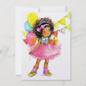 Cute Girl-uitnodigingen Kaart (Voorkant)