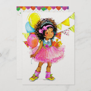 Cute Girl-uitnodigingen Kaart