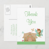 Cute girl vliegende fee bedankt je briefkaart (Voorkant / Achterkant)