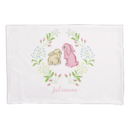 Cute Girl Wreath Bunny Pillowcase Kussensloop