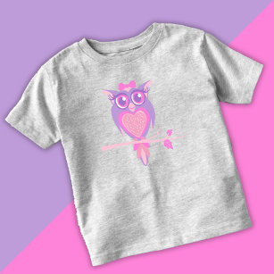 Cute girlie owl kinder peuter t-shirt