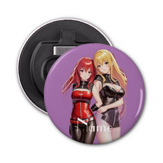 Cute Girls Anime Thunder_Cove Button Flesopener (Voorkant)