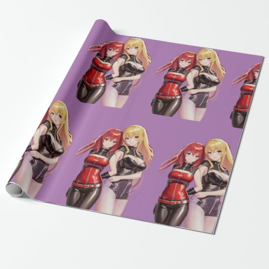Cute Girls Anime Thunder_Cove Cadeaupapier (Uitgerold)