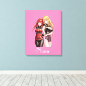 Cute Girls Anime Thunder_Cove Canvas Afdruk (Insitu (Houten vloer))
