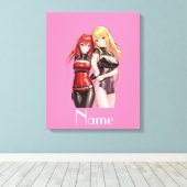 Cute Girls Anime Thunder_Cove Canvas Afdruk (Insitu (Houten vloer))