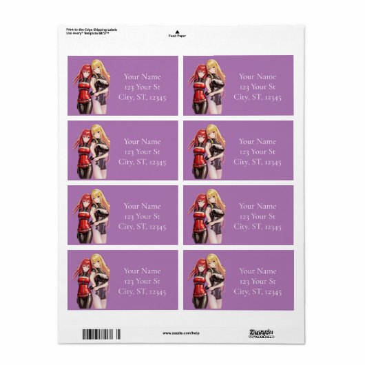 Cute Girls Anime Thunder_Cove Etiket (Full Sheet)