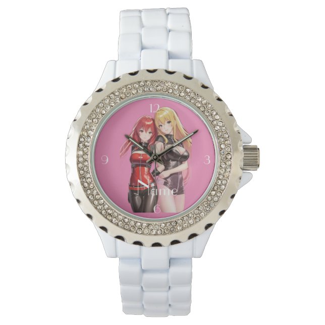 Cute Girls Anime Thunder_Cove Horloge (Voorkant)