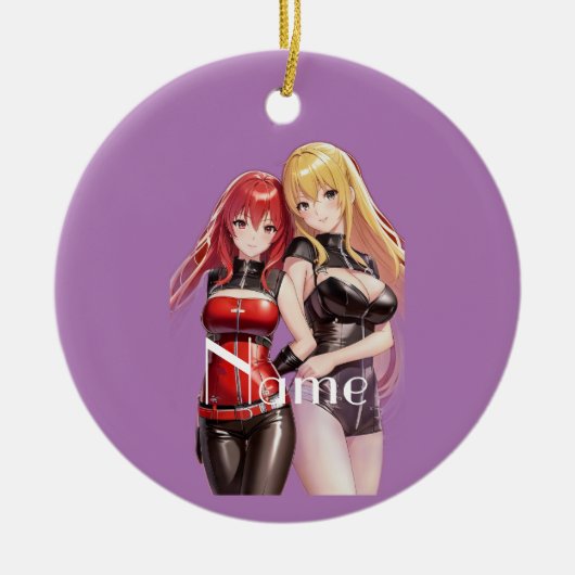 Cute Girls Anime Thunder_Cove Keramisch Ornament (Voorkant)