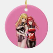 Cute Girls Anime Thunder_Cove Keramisch Ornament (Achterkant)