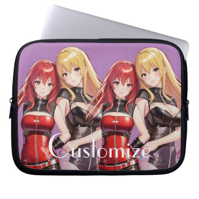 Cute Girls Anime Thunder_Cove Laptop Sleeve (Voorkant)