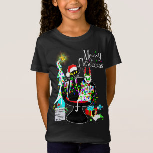 Cute Girls Atomic Cat Meowy kerst T-shirt