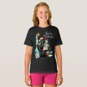 Cute Girls Atomic Cat Meowy kerst T-shirt (Voorkant volledig)