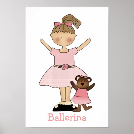 Cute Girls Ballerina Print (Voorkant)