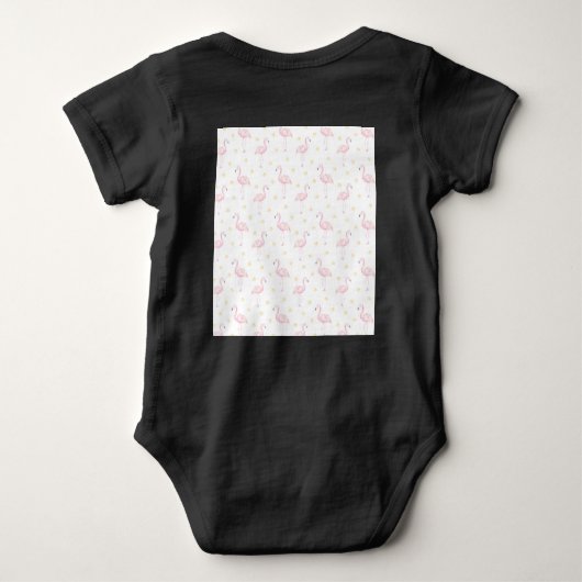Cute Girls Black & White Giraffe Monogramed Romper (Achterkant)