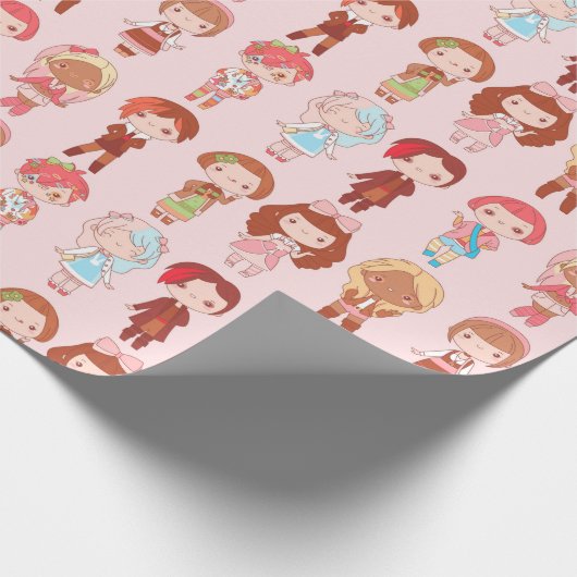 Cute Girls Cadeaupapier (Hoek)