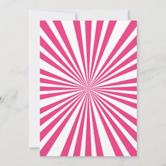 Cute Girl's Circus Carnival Birthday Invitation Kaart (Achterkant)